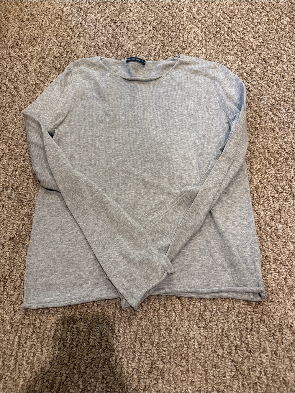Brandy Melville Heather Gray Long Sleeve Crew Top